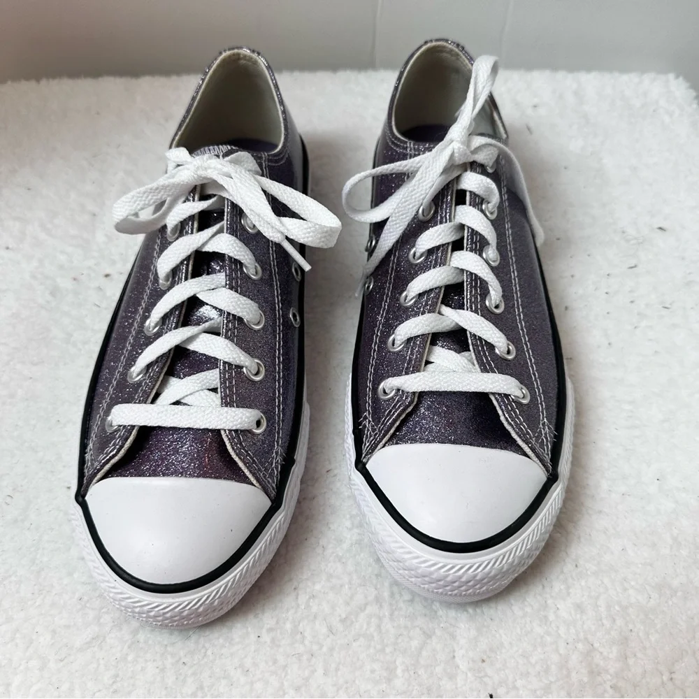 Youth Purple Glitter Converse Sneakers
